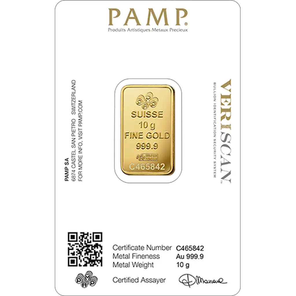 10g Gold Bar : PAMP Fortuna