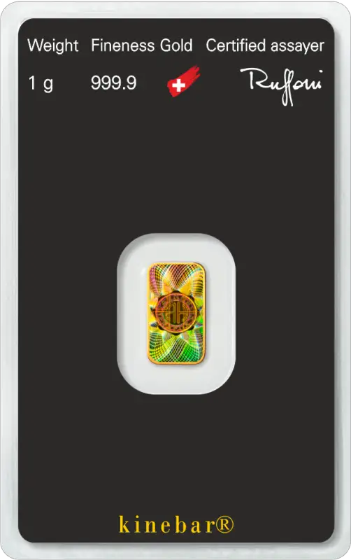 1g Gold Bar : Argor-Heraeus : Kinebar