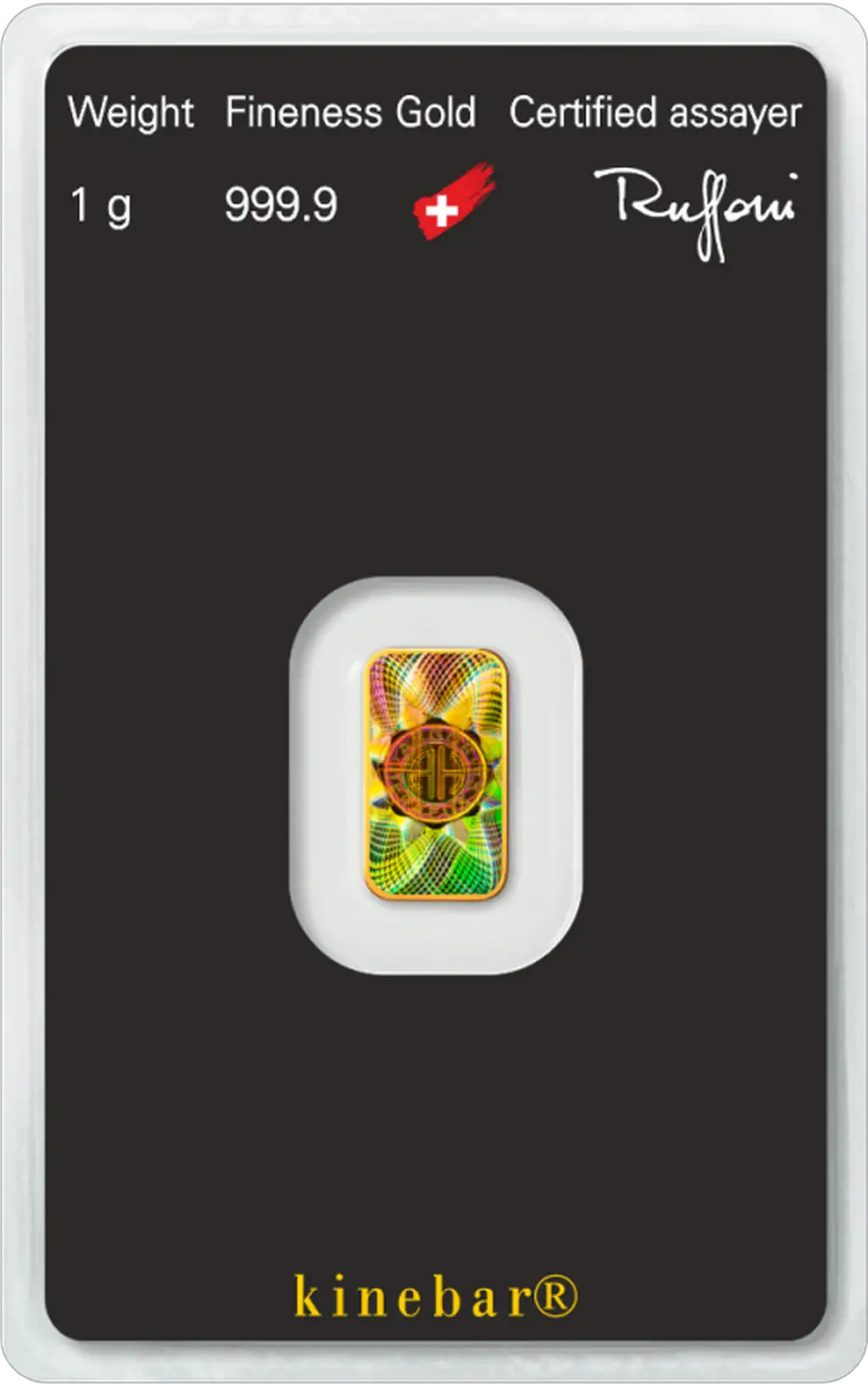 1g Gold Bar : Argor-Heraeus : Kinebar