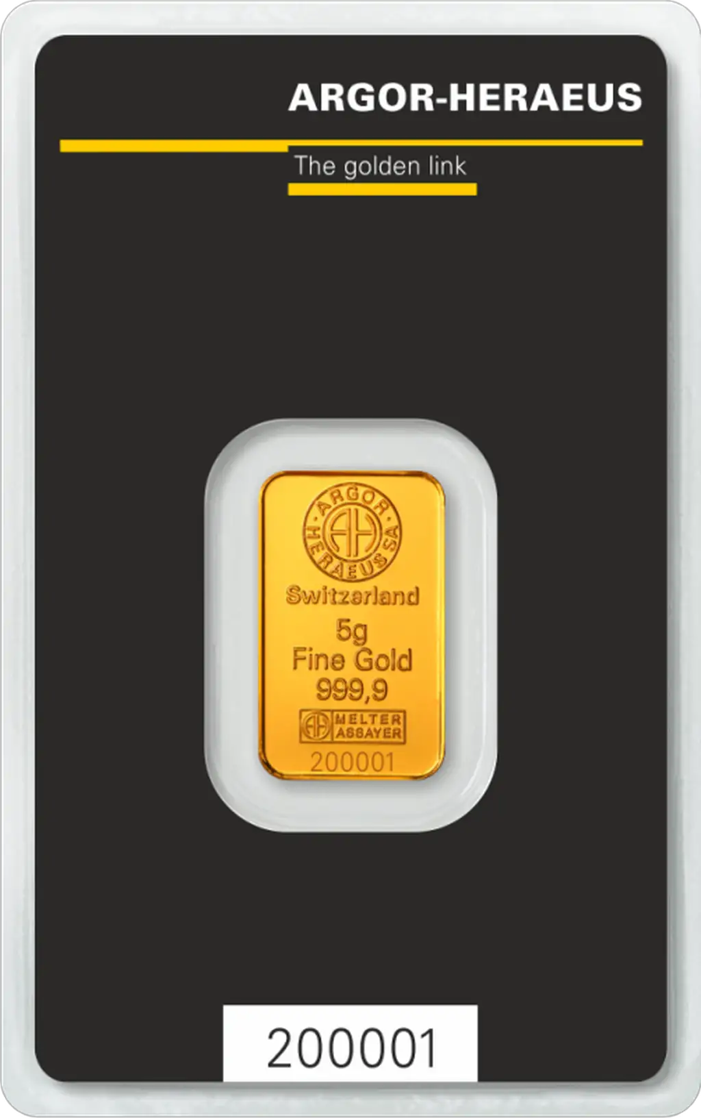 5g Gold Bar : Argor-Heraeus : Kinebar